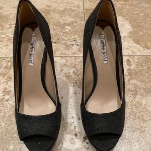 Charles David black sparkle heel SZ 7.5